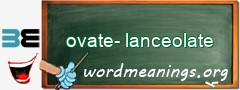 WordMeaning blackboard for ovate-lanceolate